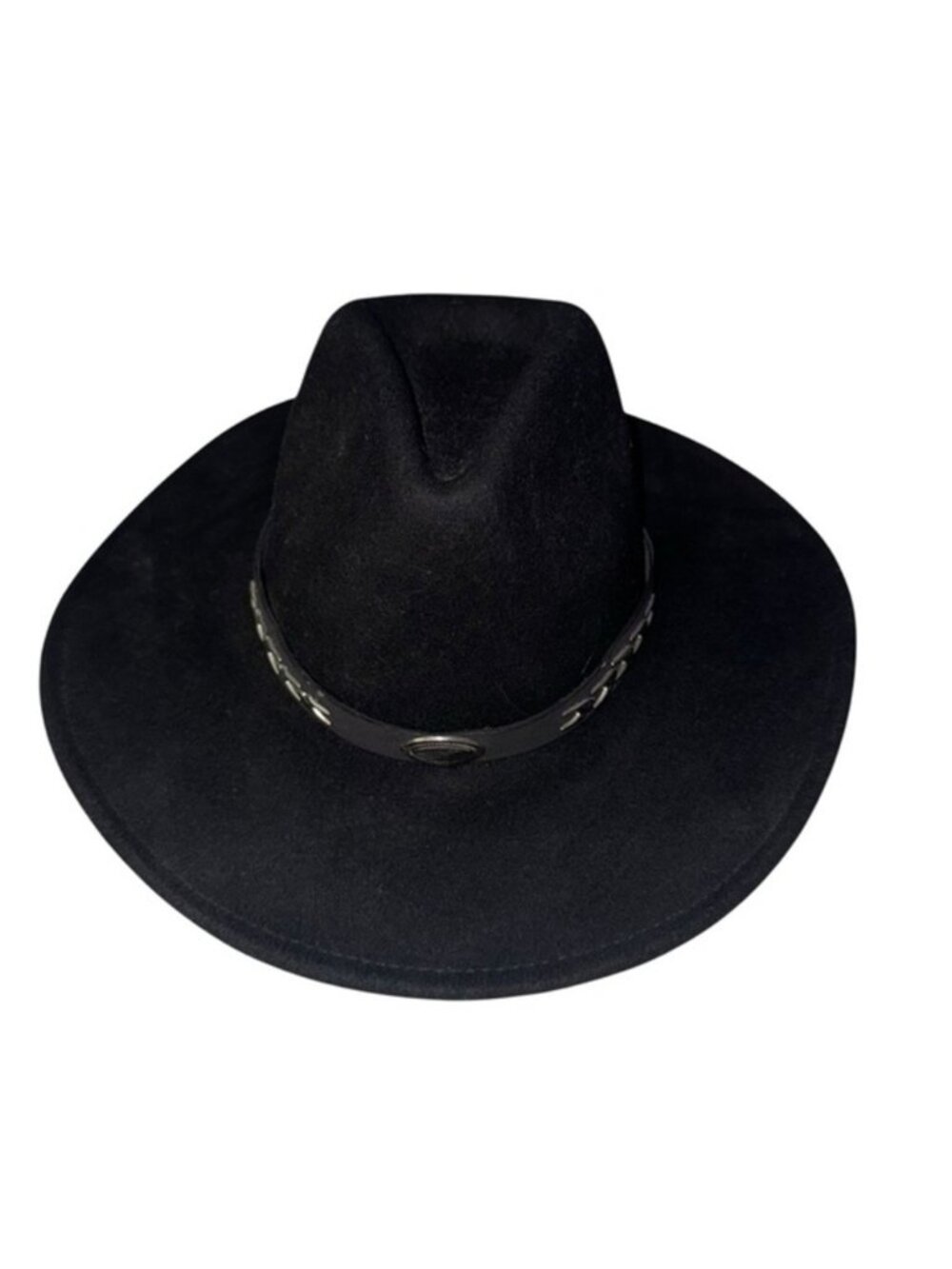 Black Wool Jacobson Cowboy boho Western Hat with‎ Concho Band​